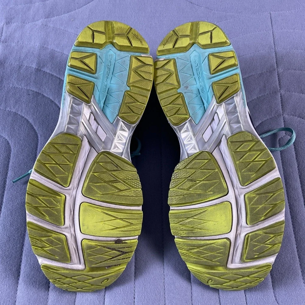 ASICS Gel-Cumulus 19 Shoes Womens Size 8 Blue Turquoise Yellow Running T6A8N